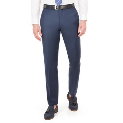 Hammond & Co. by Patrick Grant Slate Dark blue plain front tailored fit suit trouser